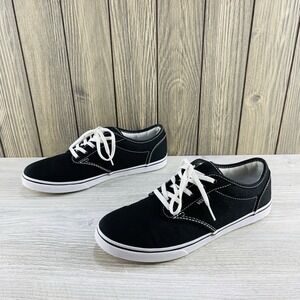 Vans Off The Wall Black Canvas Women's Size 9 Lace-Up Low-Top Sneakers